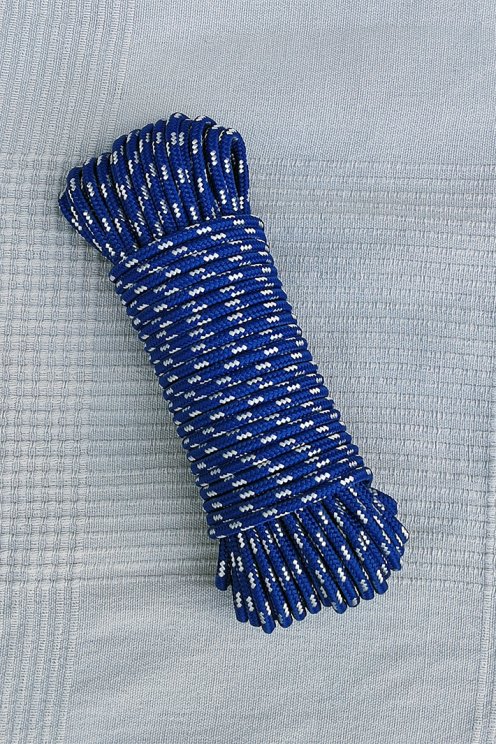 Cuerda tambor yembé reforzada PES 5 mm Azul Francia / Crudo 20 m