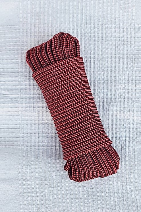 Cuerda tambor yembé reforzada PES 5 mm Damero Rojo / Negro 20 m