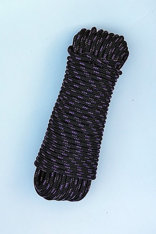 Cuerda tambor yembé reforzada PES 5 mm Negro / Violeta 20 m