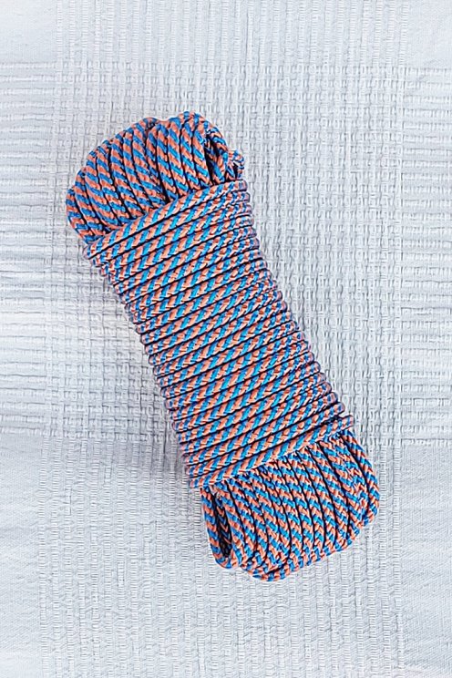 Cuerda tambor yembé reforzada PES 5 mm Diagonal Azul / Cobre 20 m