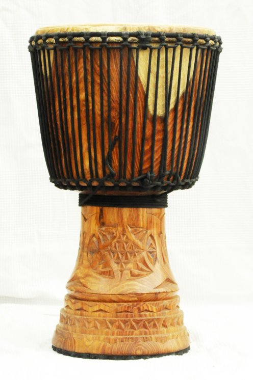 Djembé de Guinea con piel de vaca - Tambor djembe alta gama piel de becerro, piel de buey, piel de toro