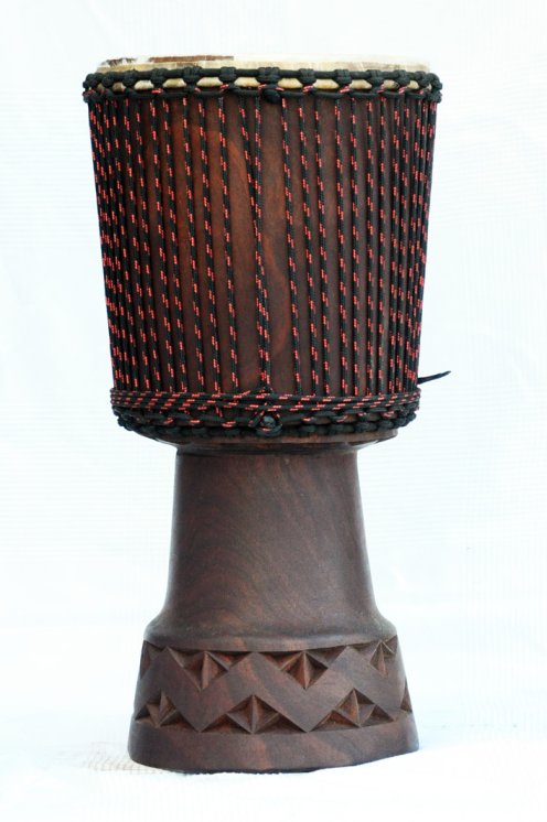 Djembe profesional con piel de vaca - Tambor djembe de Mali Top grande en caoba