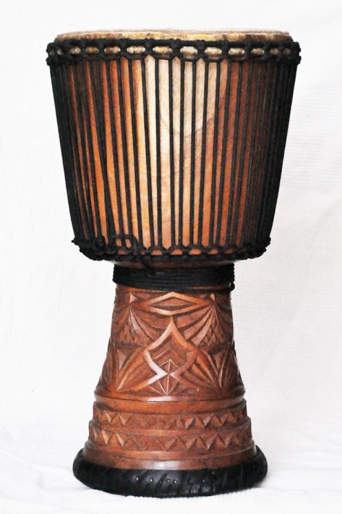 Djembé de Guinea con piel de vaca - Tambor djembe alta gama piel de becerro, piel de buey, piel de toro