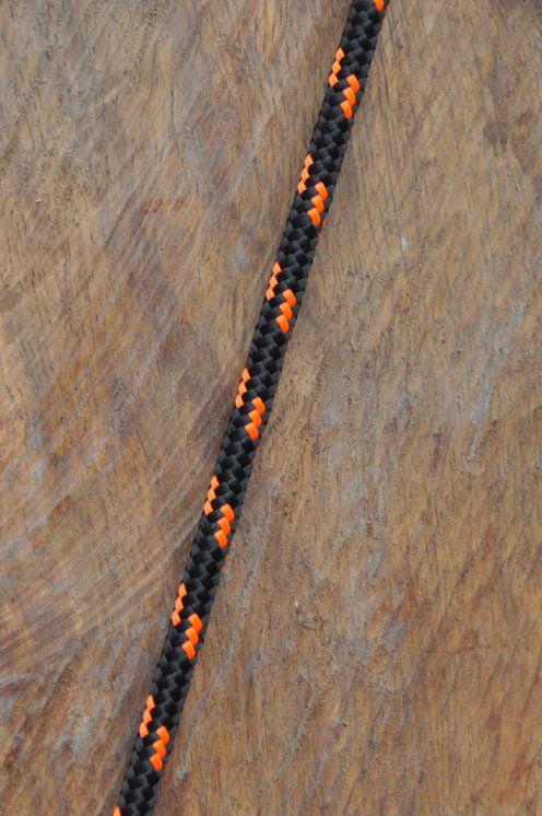 Cuerda de alpinismo djembé Ø5 mm negra / naraja flúor - Cuerda para djembe tambor
