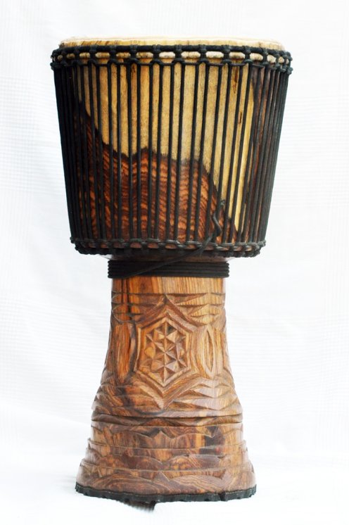 Djembé de Guinea con piel de vaca - Tambor djembe alta gama piel de becerro, piel de buey, piel de toro