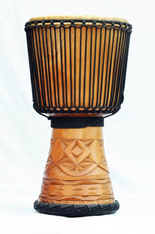 Djembé de Guinea con piel de vaca - Tambor djembe alta gama piel de becerro, piel de buey, piel de toro