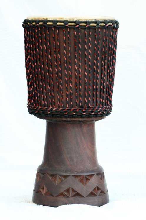 Djembe profesional con piel de vaca - Tambor djembe de Mali Top grande en caoba