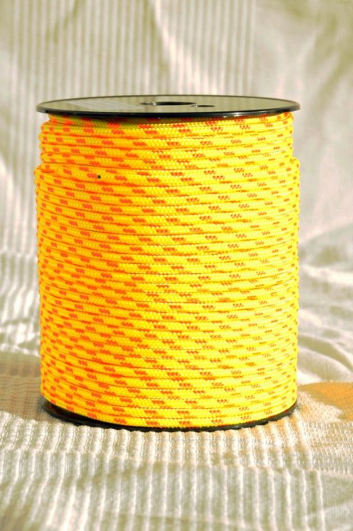 Cuerda tambor yembé reforzada PES 4 mm Amarillo fluo / Naranja 100 m