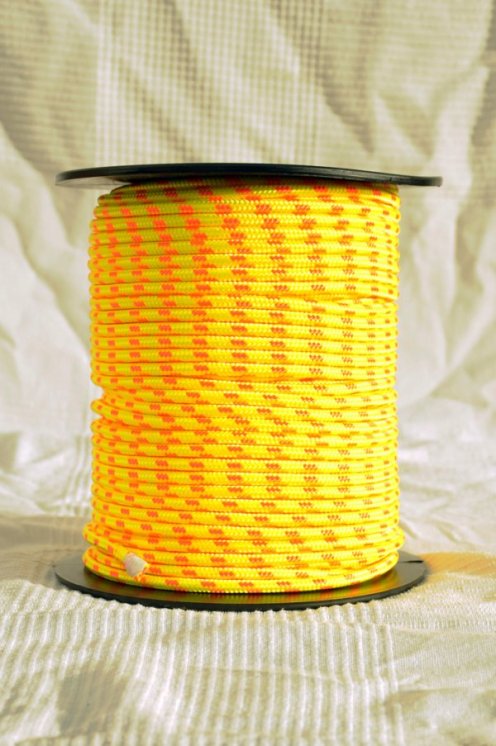 Cuerda yembé reforzada PES 6 mm Amarillo fluo / naranja 100 m