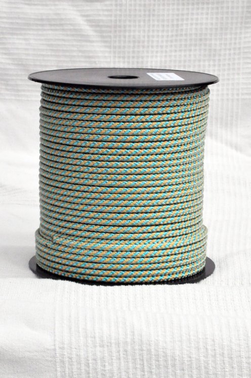 Driza djembé Ø5 mm (hélice, beige / azul pastel, 100 m) - Cuerda para djembe tambor