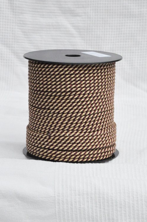 Driza djembé Ø5 mm (hélice, burdeos / beige, 100 m) - Cuerda para djembe tambor