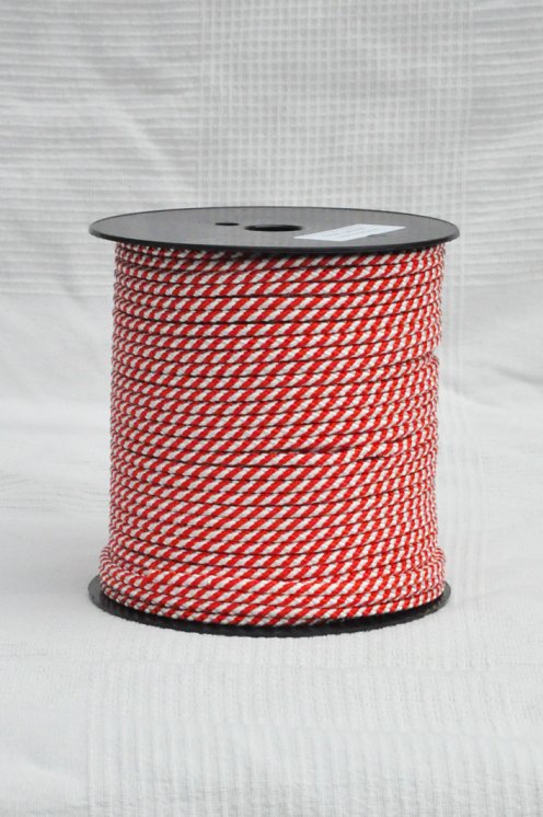 Driza djembé Ø5 mm (hélice, rojo / blanco, 100 m) - Cuerda para djembe tambor