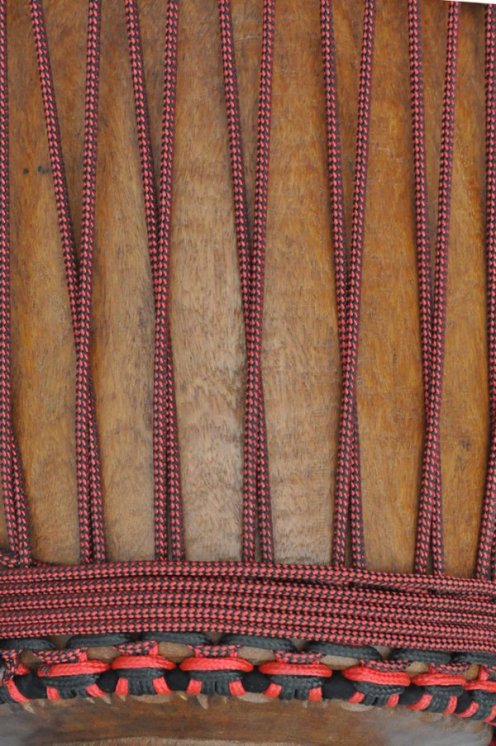 Cuerda tambor yembé reforzada PES 5 mm Damero Rojo / Negro 100 m