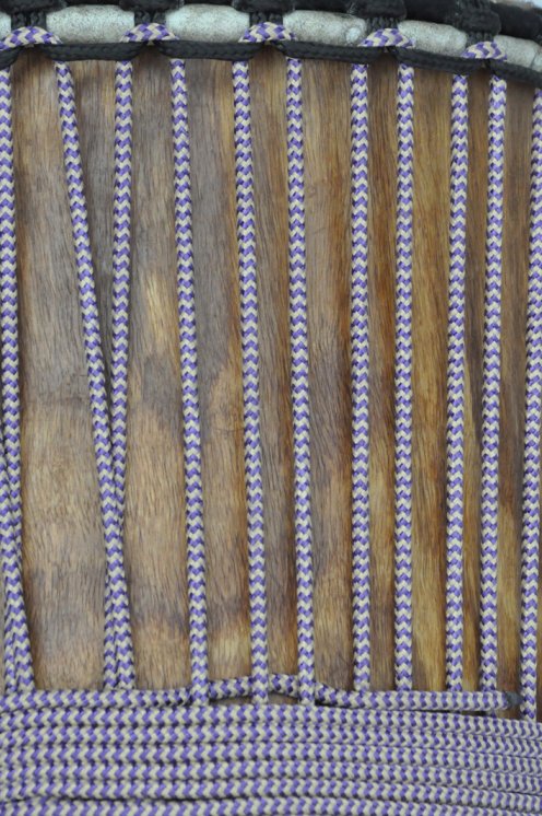 Cuerda yembé reforzada PES 5 mm Zigzag Violeta / Beige 100 m