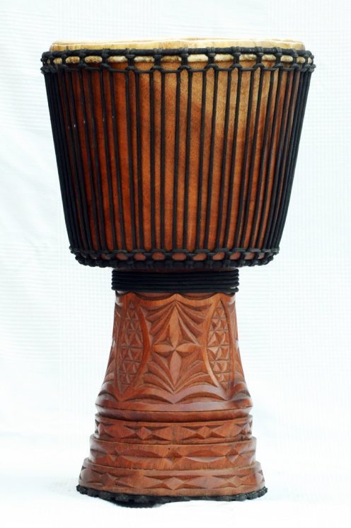 Djembé de Guinea con piel de vaca - Tambor djembe alta gama piel de becerro, piel de buey, piel de toro