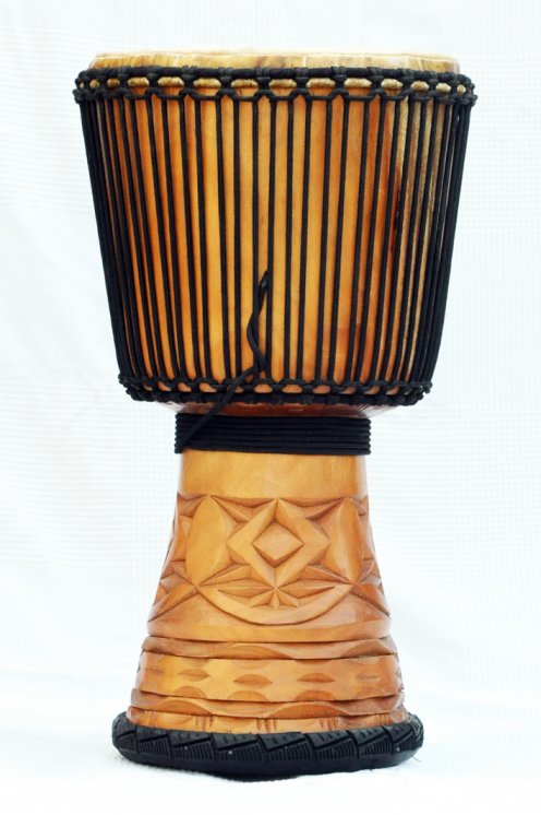 Djembé de Guinea con piel de vaca - Tambor djembe alta gama piel de becerro, piel de buey, piel de toro