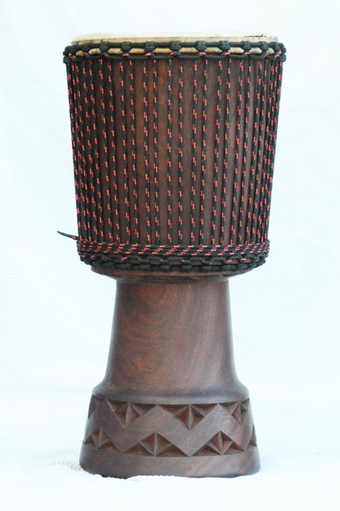 Djembe profesional con piel de vaca - Tambor djembe de Mali Top grande en caoba