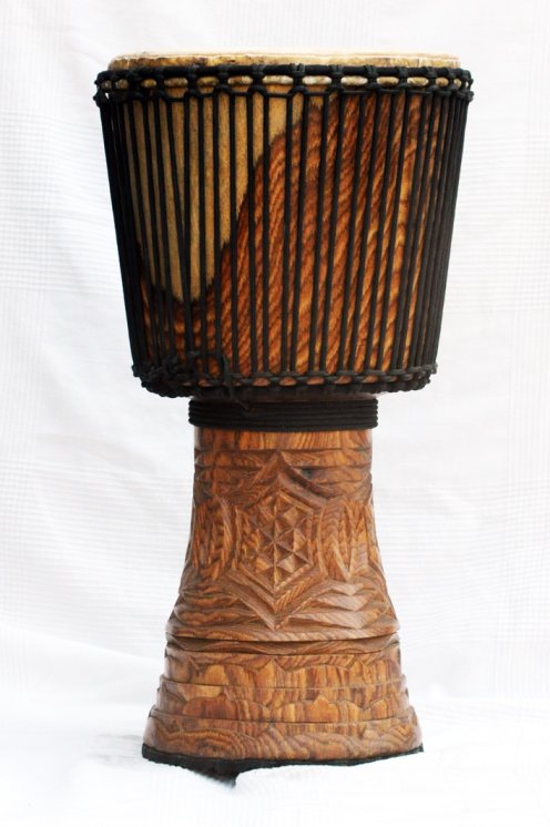 Djembé de Guinea con piel de vaca - Tambor djembe alta gama piel de becerro, piel de buey, piel de toro