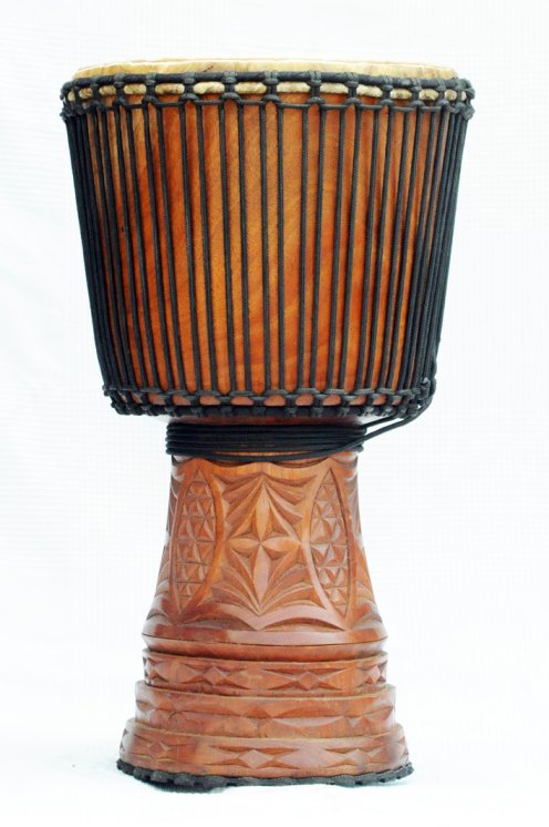 Djembé de Guinea con piel de vaca - Tambor djembe alta gama piel de becerro, piel de buey, piel de toro