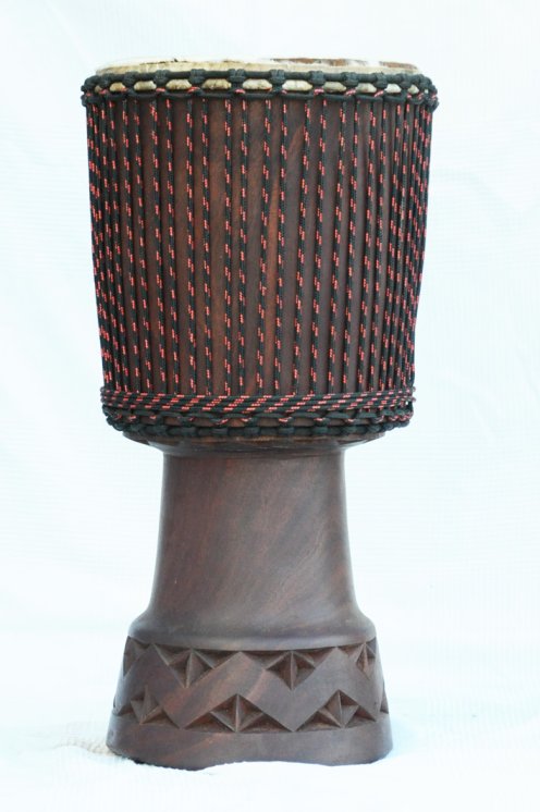 Djembe profesional con piel de vaca - Tambor djembe de Mali Top grande en caoba