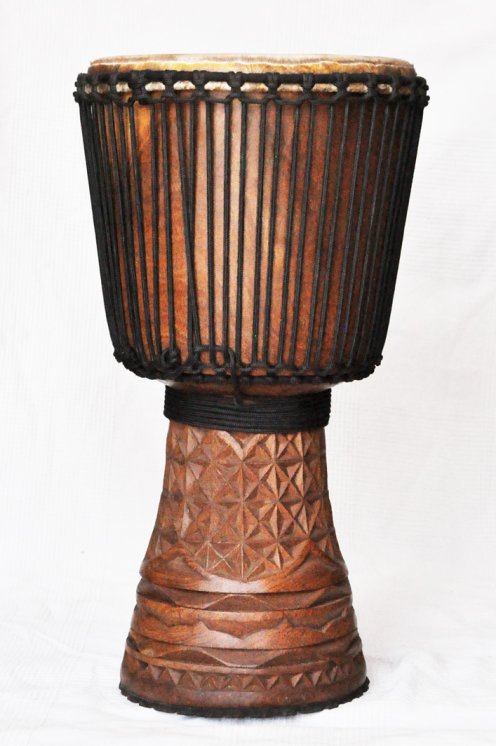 Djembé de Guinea con piel de vaca - Tambor djembe alta gama piel de becerro, piel de buey, piel de toro