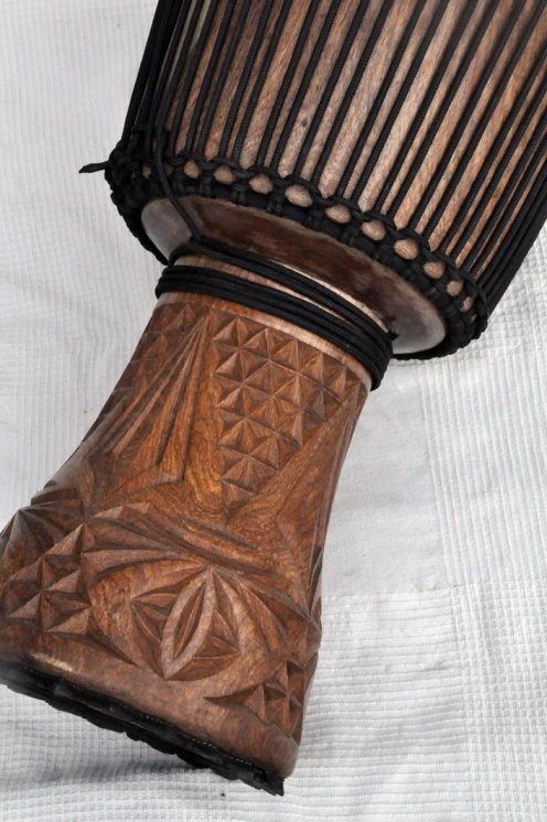 Djembé de Guinea con piel de vaca - Tambor djembe alta gama piel de becerro, piel de buey, piel de toro