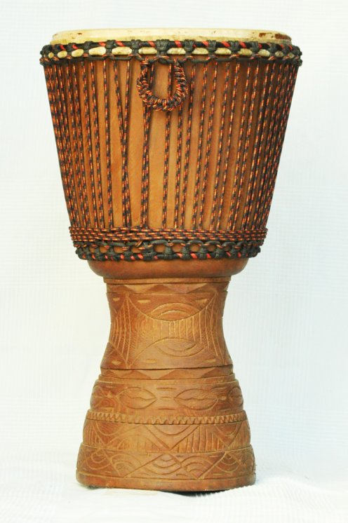 Venta de djembe profesional con piel de vaca - Djembe de Mali de iroko grande