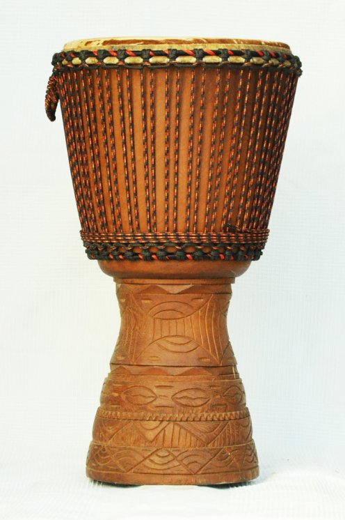 Venta de djembe profesional con piel de vaca - Djembe de Mali de iroko grande
