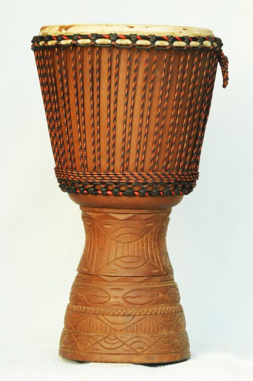 Venta de djembe profesional con piel de vaca - Djembe de Mali de iroko grande