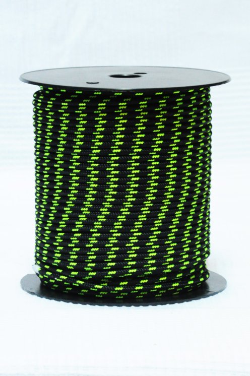 Cuerda de alpinismo djembé para djembé Ø5 mm negra / amarilla flúor - Cuerda djembe tambor