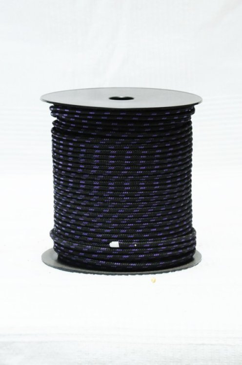 Cuerda tambor yembé reforzada PES 4 mm Negro / Violeta 100 m