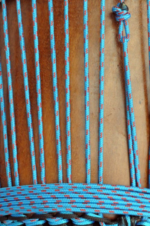 Cuerda tambor yembé reforzada PES 5 mm Azul / Rojo 100 m
