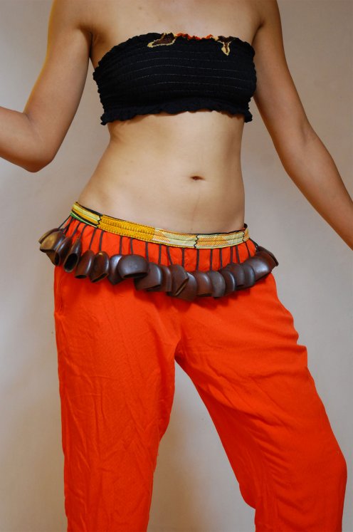 Cinturón de danza africano - Cinturón de danza yuyu de Ghana grande