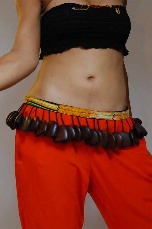 Cinturón de danza africano - Cinturón de danza yuyu de Ghana grande