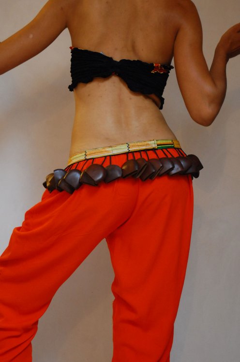 Cinturón de danza africano - Cinturón de danza yuyu de Ghana grande