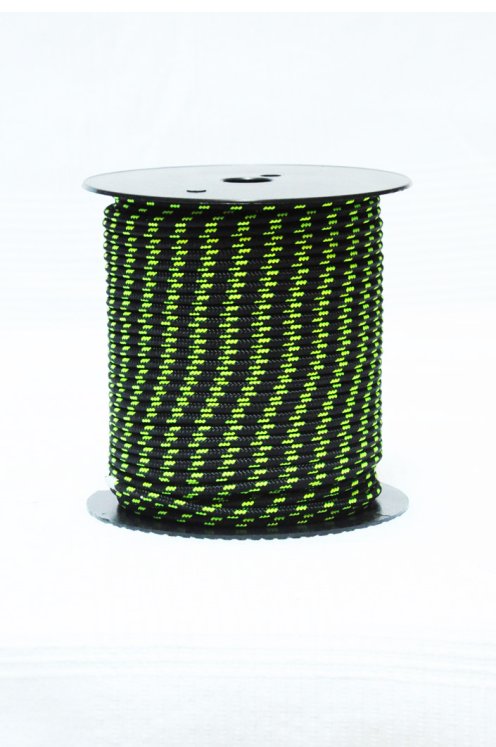 Cuerda de alpinismo para djembé Ø4 mm negra / amarilla flúor - Cuerda djembe tambor