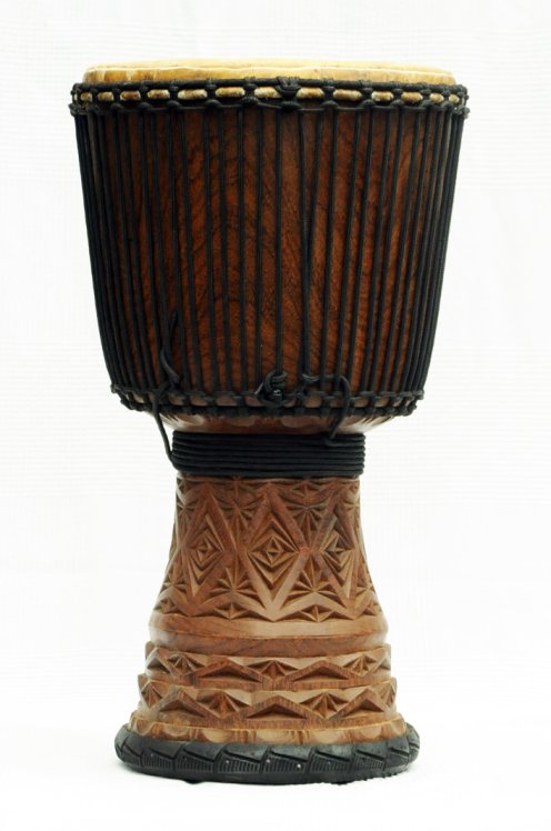 Djembé de Guinea con piel de vaca - Tambor djembe alta gama piel de becerro, piel de buey, piel de toro