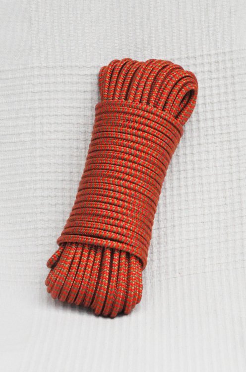 Cuerda tambor yembé reforzada PES 5 mm Zigzag Rojo / Latón 20 m