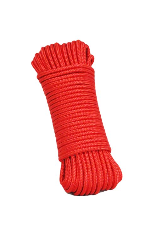 Cuerda tambor yembé reforzada PES 5 mm Rojo 20 m