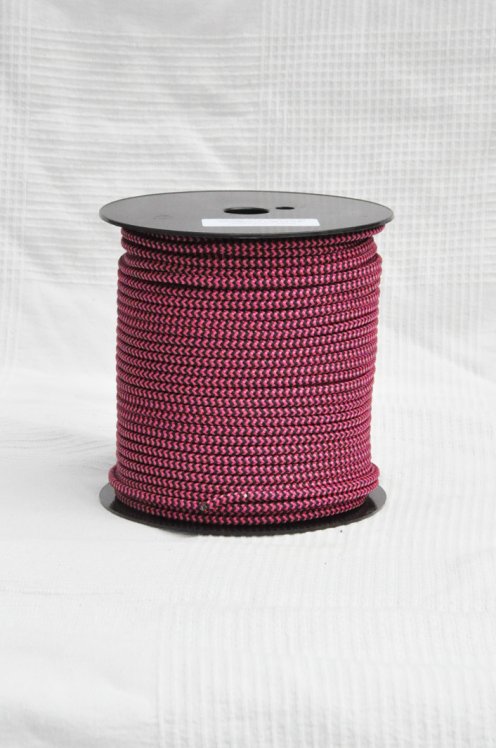 Driza djembé Ø5 mm (espina de pez, frambuesa / negro, 100 m) - Cuerda para djembe tambor