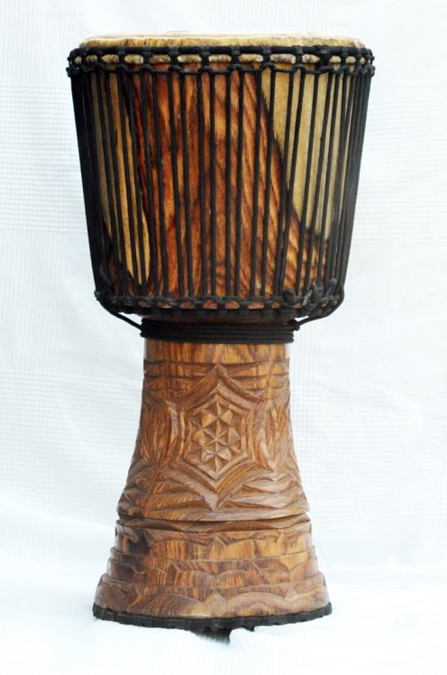 Djembé de Guinea con piel de vaca - Tambor djembe alta gama piel de becerro, piel de buey, piel de toro