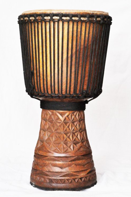 Djembé de Guinea con piel de vaca - Tambor djembe alta gama piel de becerro, piel de buey, piel de toro