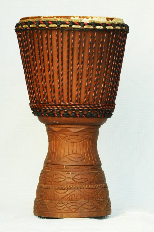 Venta de djembe profesional con piel de vaca - Djembe de Mali de iroko grande