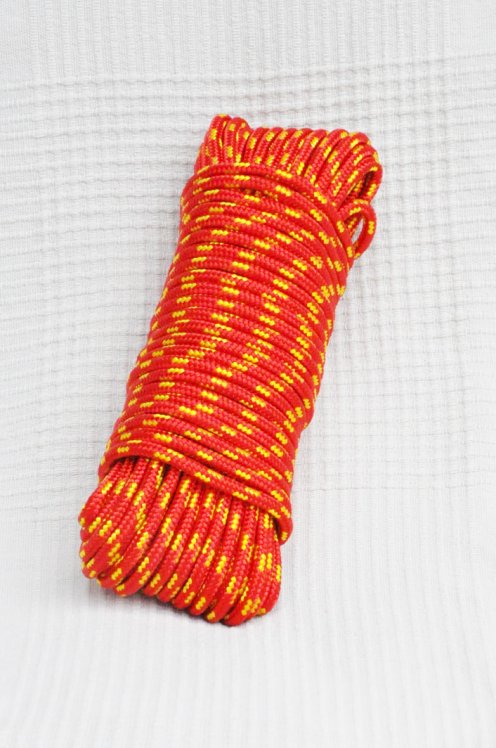 Cuerda tambor yembé reforzada PES 5 mm Rojo / Amarillo girasol 20 m