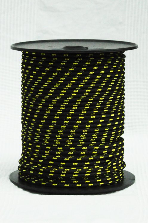 Cuerda de alpinismo para djembé Ø6 mm negra / amarilla flúor - Cuerda djembe tambor