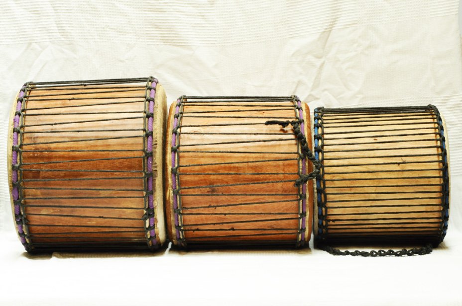 Juego de tres mini-dundunes Ghana: comprar set doun dounes (dununes, djun djunes)