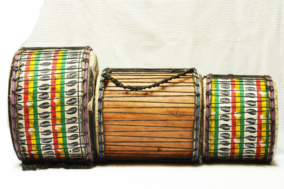 Juego de tres mini-dundunes Ghana: comprar set doun dounes (dununes, djun djunes)