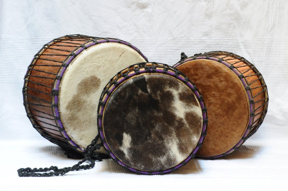 Juego de tres mini-dundunes Ghana: comprar set doun dounes (dununes, djun djunes)