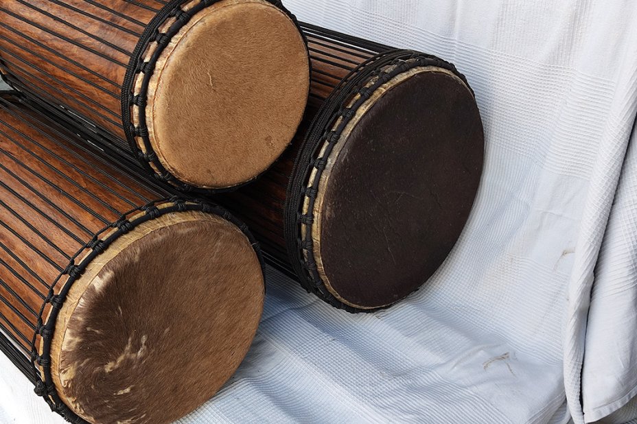 Juego de tambores dunun de Guinea de madera de balafón (gueni)