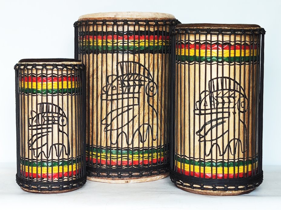 Juego de tambores bajos dundun - Set de dundunes de Guinea